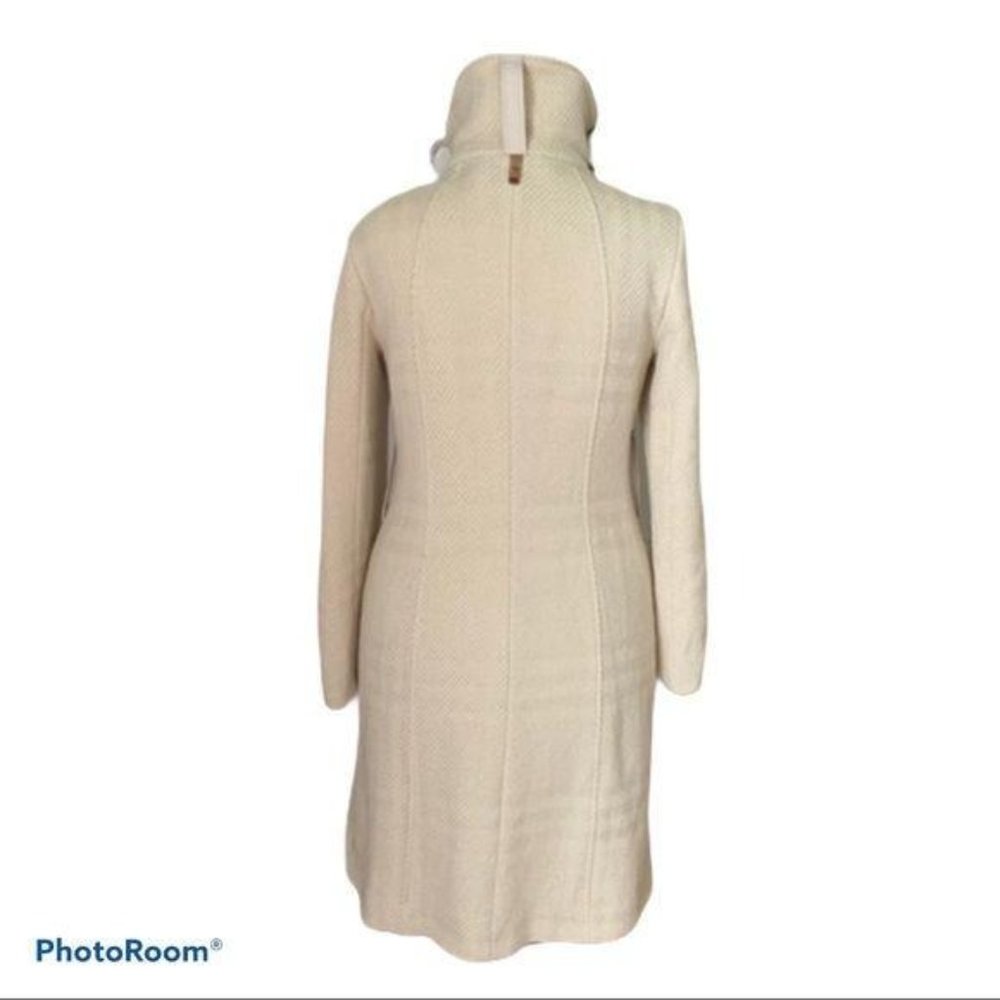 Mackage Coat Wool Leather Boucle Single Breast Cream Winter White PS - Picture 4 of 11